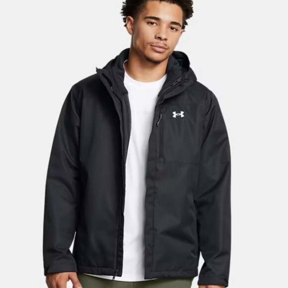 Under Armour Porter 3 in 1 Men's Jacket Super Warm Windproof Black Size XL NEW - Picture 1 of 12